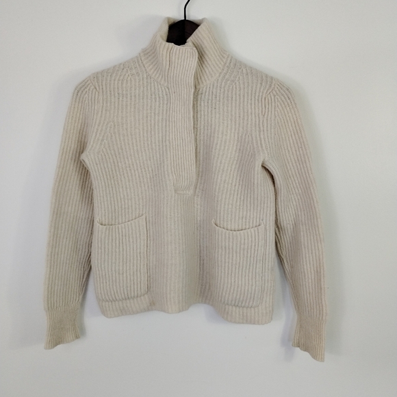 J. Crew Ribbed Popover Cream Size 2XS - Picture 1 of 10